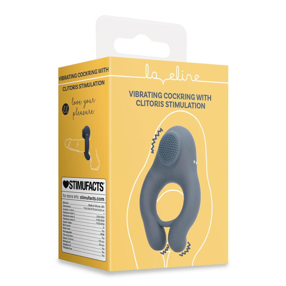 Vibrerende Cockring met Clitoris Stimulatie - Indigo Blauw
