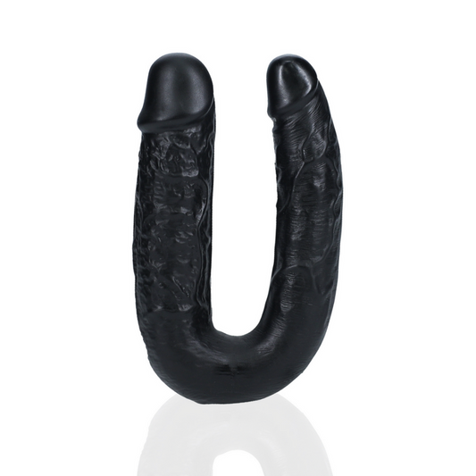 U Vormige Dubbele Dildo 5 / 12,7 cm - Zwart