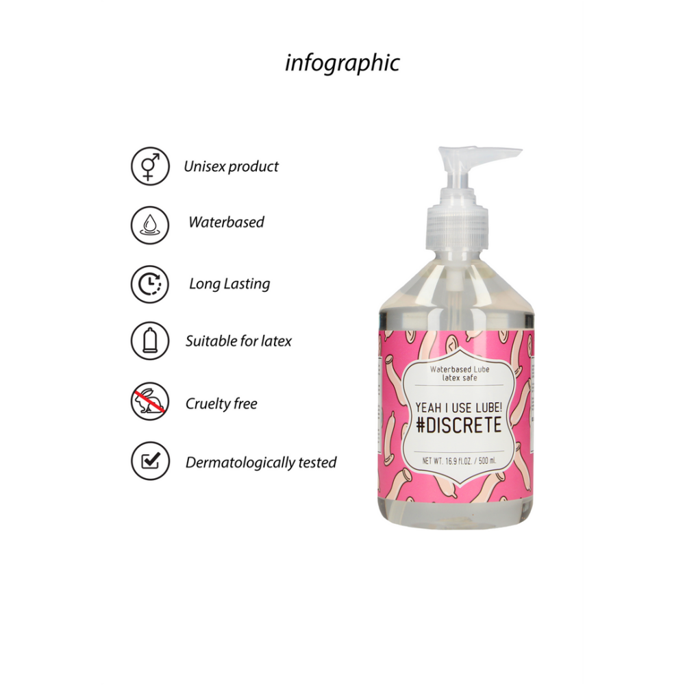 Ja, ik gebruik glijmiddel #Discrete - Waterbasis Glijmiddel - 17 fl oz / 500 ml