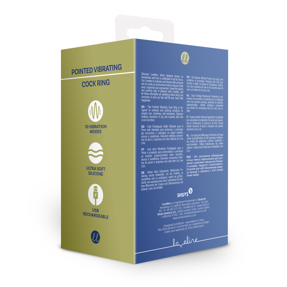 Puntige Vibrerende Cockring - Baltisch Blauw