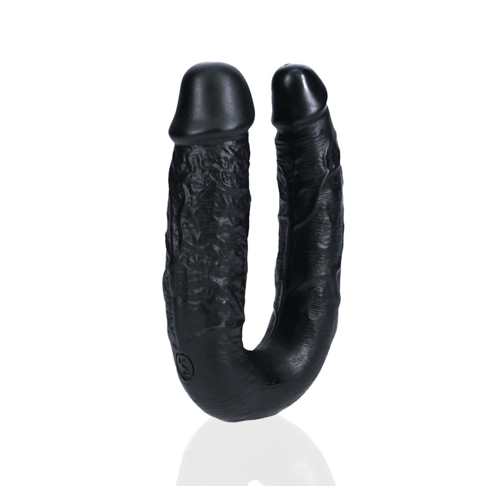 U Vormige Dubbele Dildo 5 / 12,7 cm - Zwart