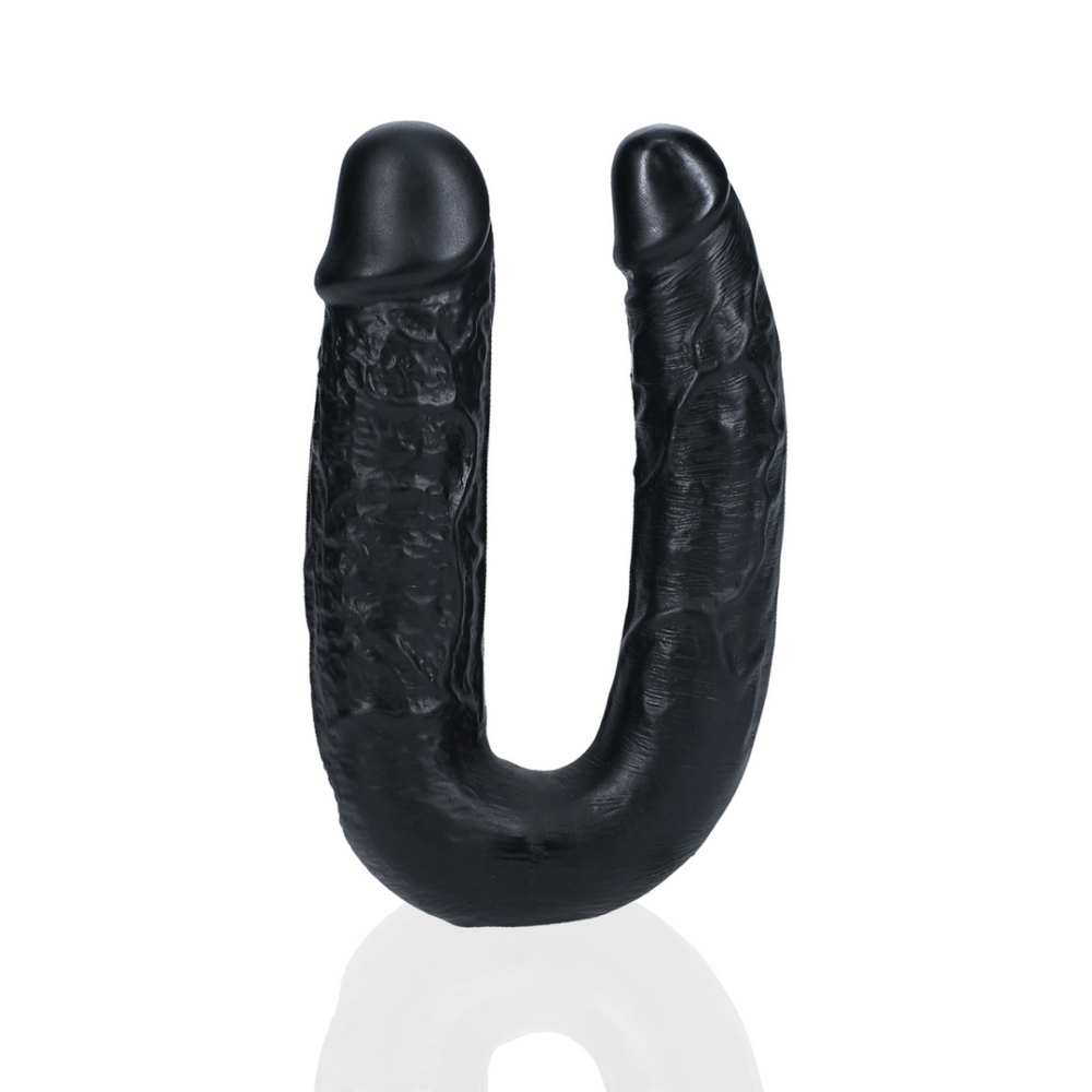 U Vormige Dubbele Dildo 5 / 12,7 cm - Zwart
